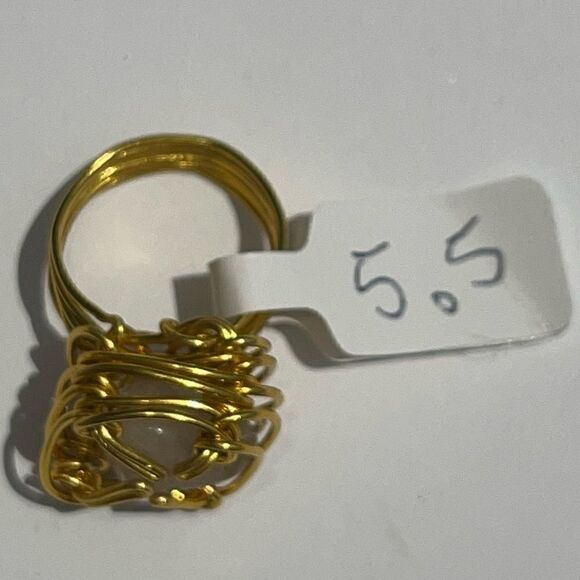 ✨ ROSE QUARTZ WIREWRAPPED NATURAL GEMSTONE CHUNKY RING ✨ - Picture 3 of 6